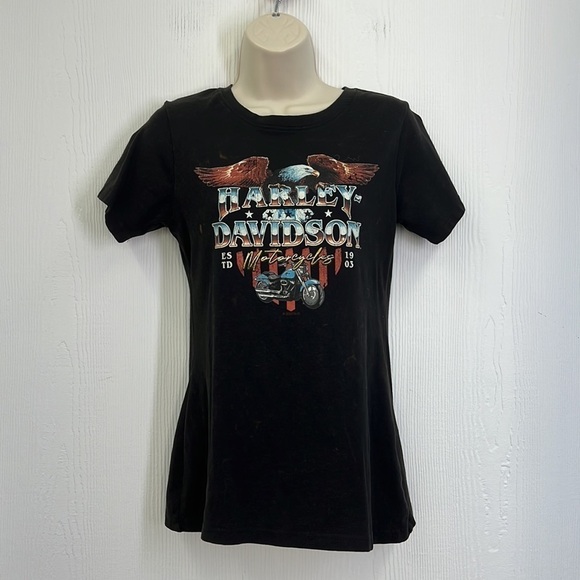 Harley Davidson - Bald Eagle Motorcycle New Smyrna Beach Fl Harley T Shirt XS - Picture 2 of 12